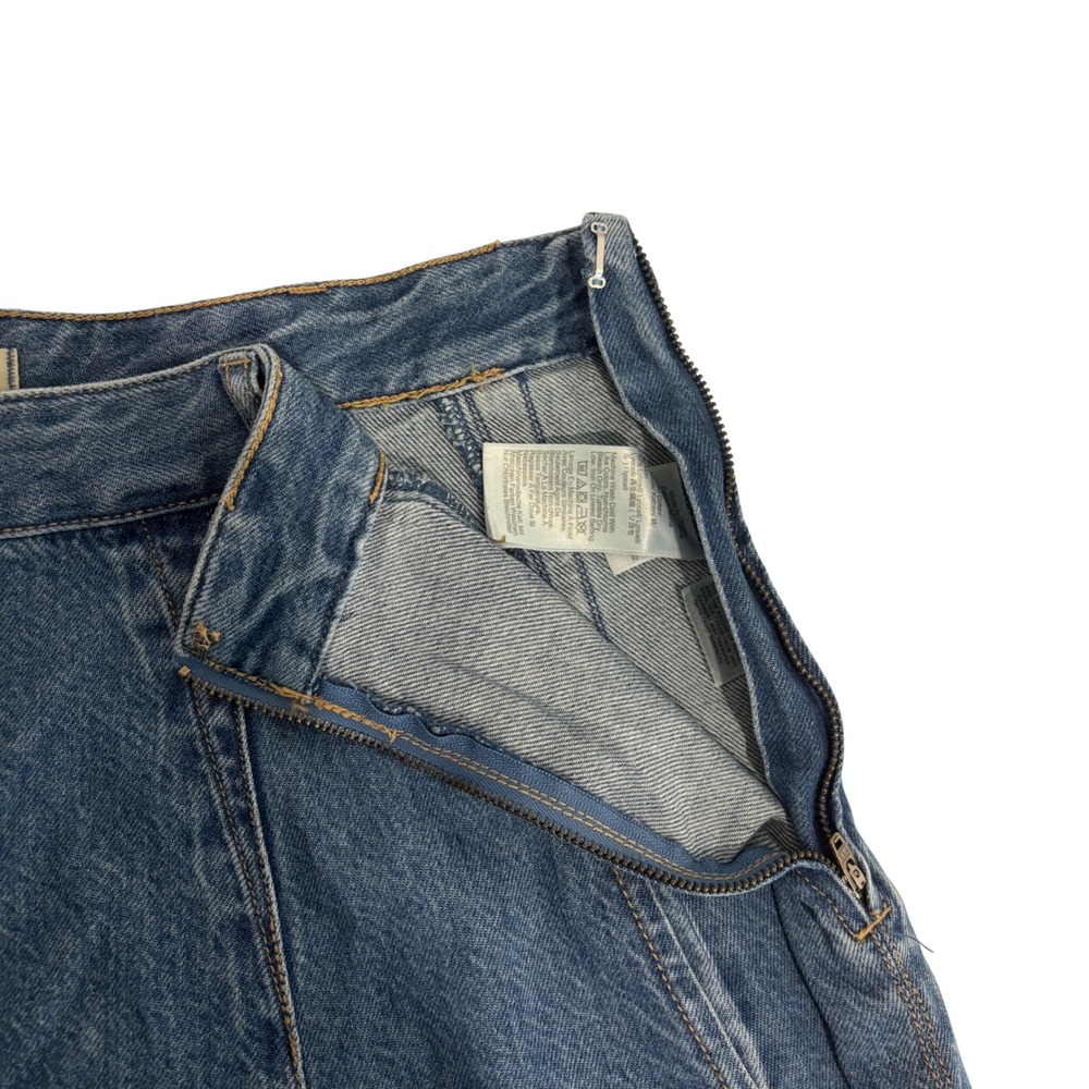 New Madewell Blue Jean Denim Midi Skirt Womens 30 Flare A-Line Boho Cotton Blend - Picture 5 of 10